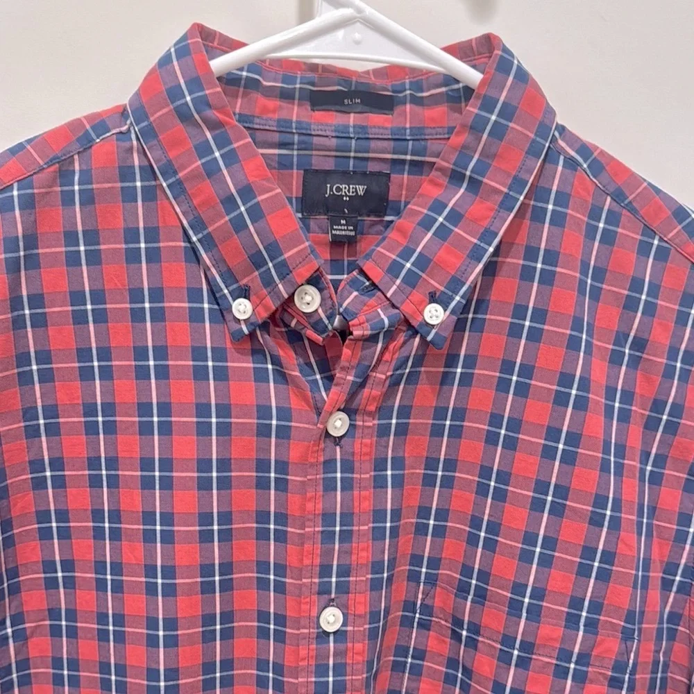 J. Crew Men's Medium Slim Casual Plaid Button Down Shirt